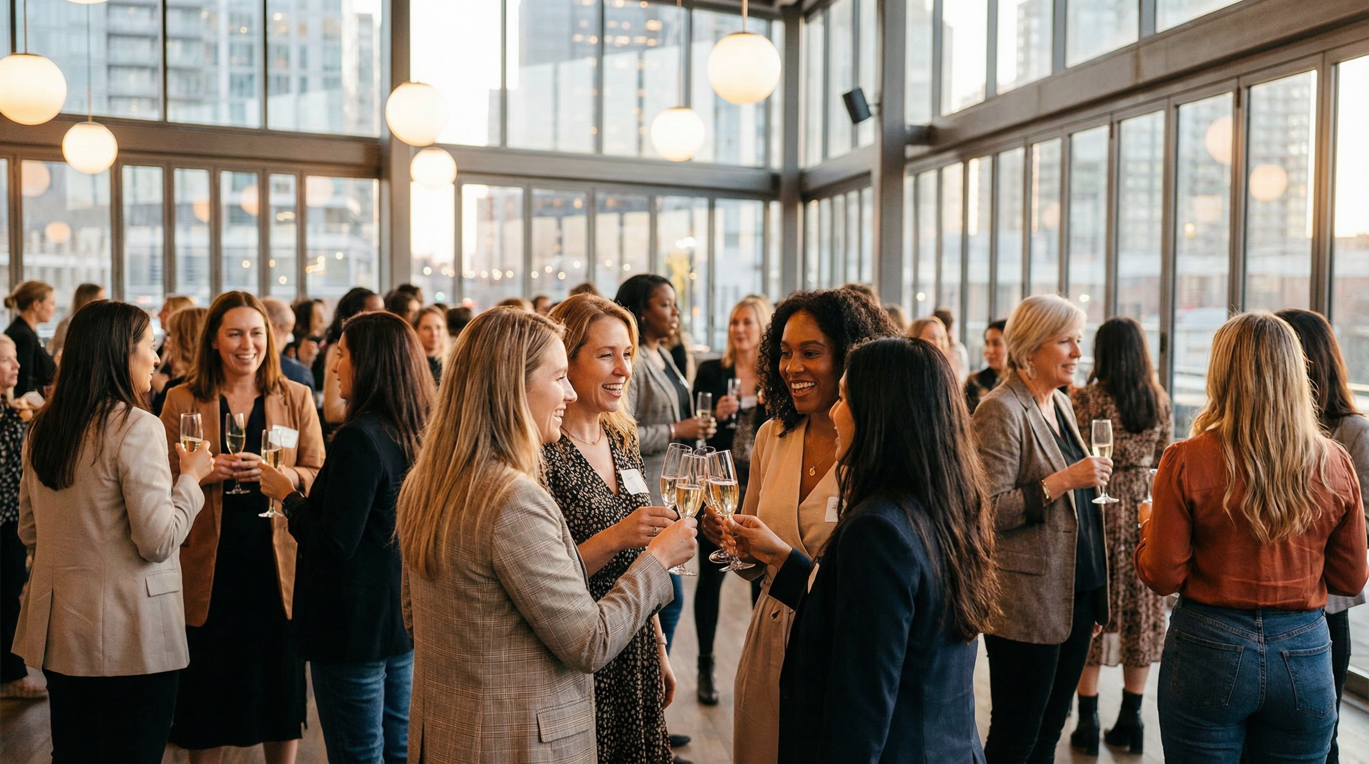 Women networking at a party