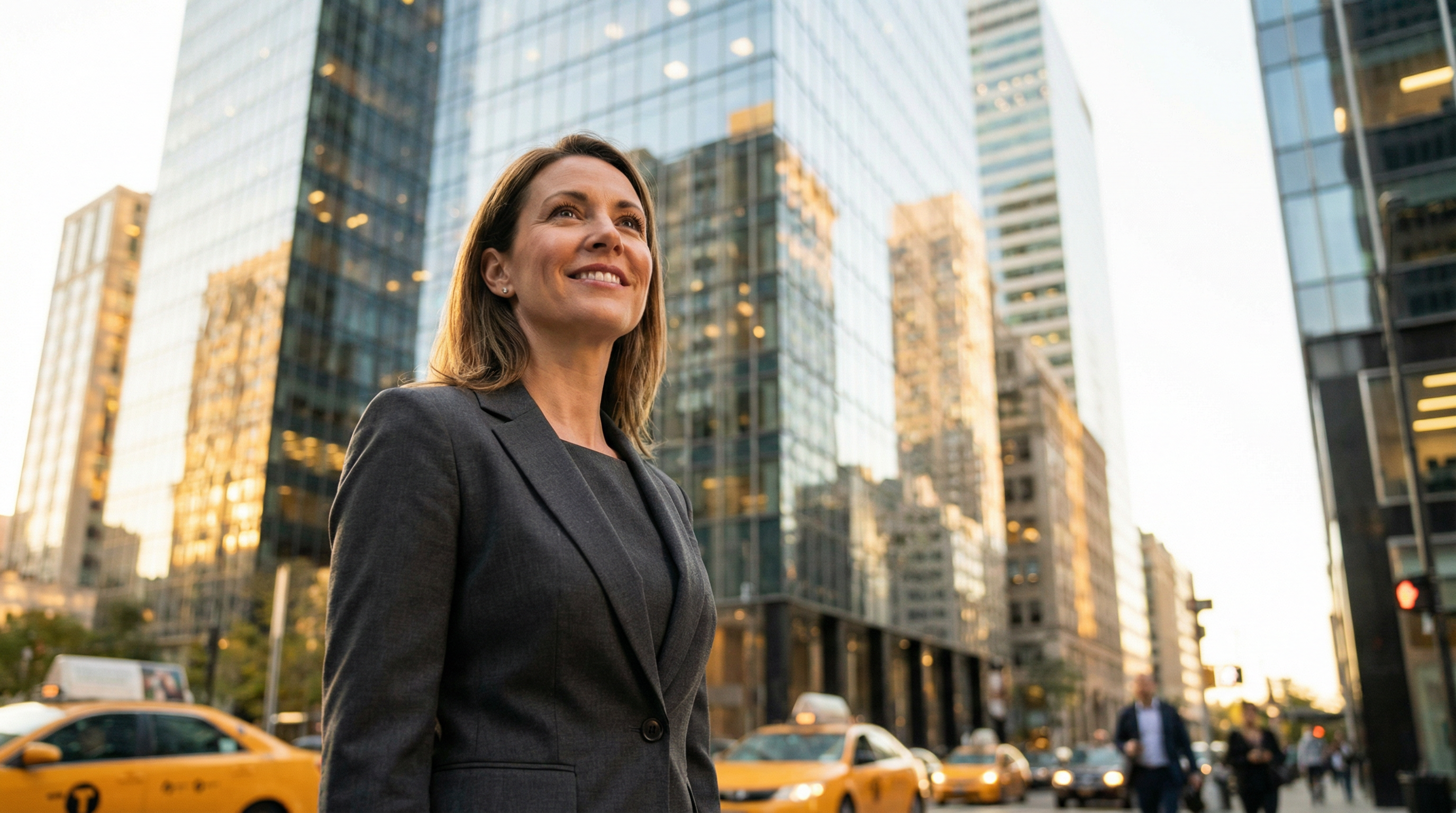 Confident businesswoman in the city